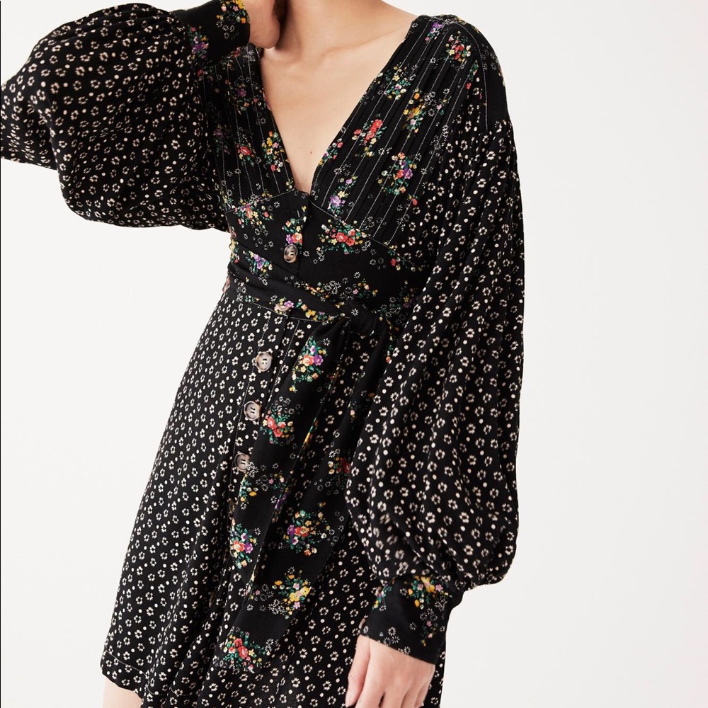 Free People Wonderland Mini Dress Black